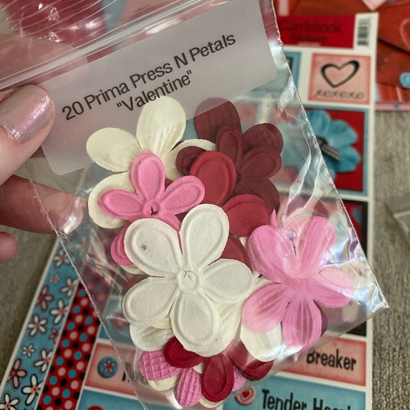 ♥️ BO BUNNY VALENTINE’S DAY & LOVE STICKERS &  SCRAPBOOK PAPER BUNDLE! RETIRED! - Picture 3 of 16